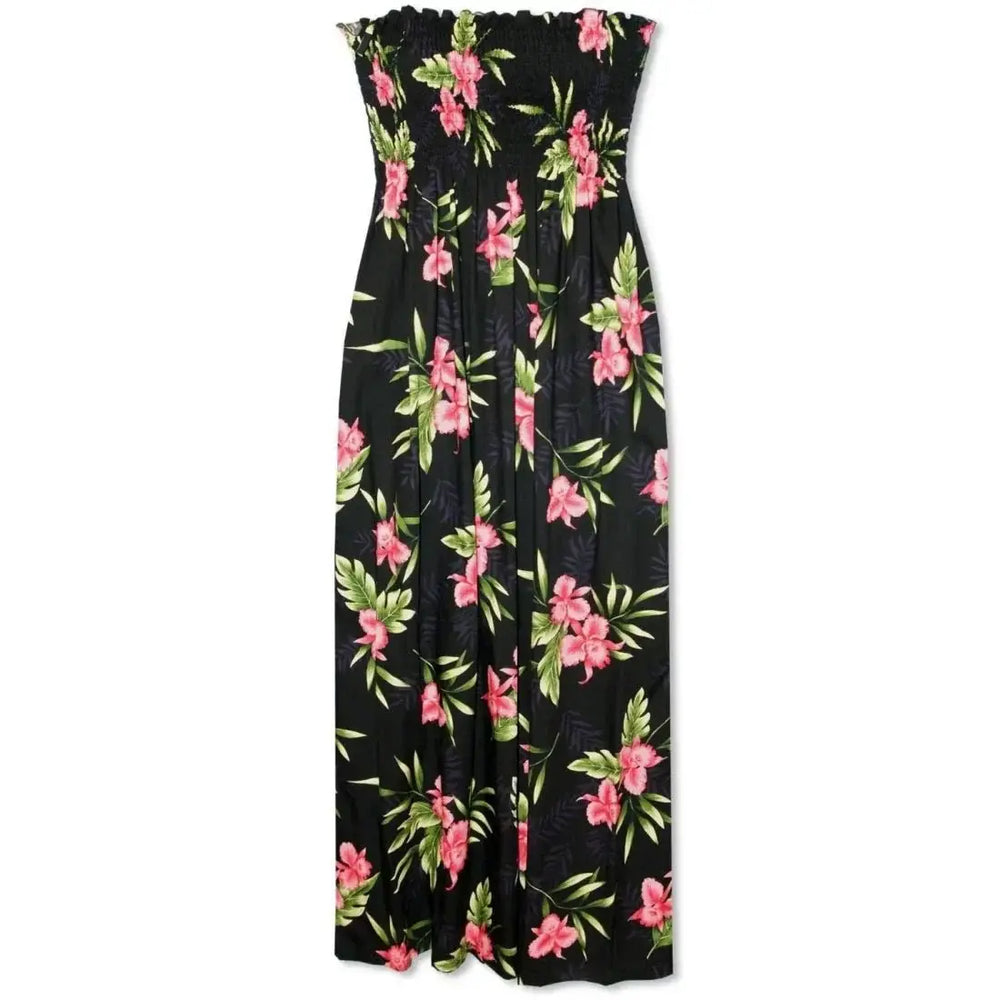 Midnight Black Maxi Hawaiian Dress Made in Hawaii