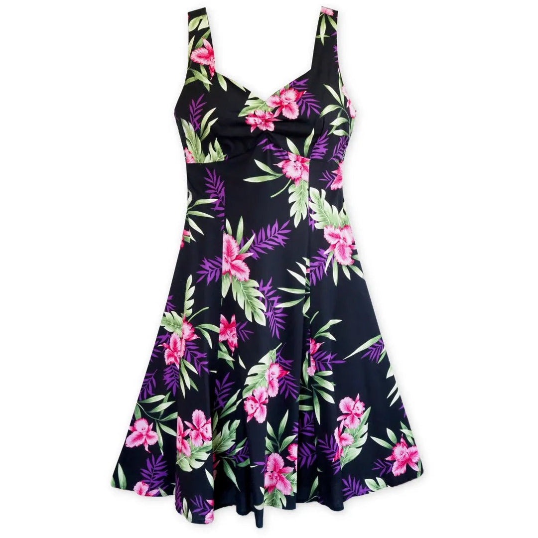 Midnight Black Molokini Hawaiian Dress – Authentic Hawaiian Women's Dress by Lavahut