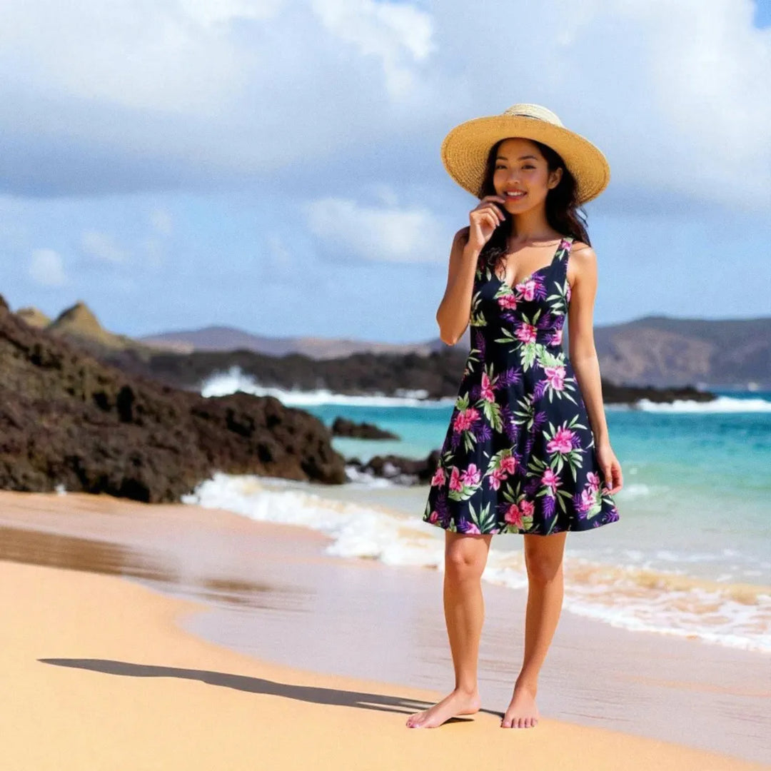 Midnight Black Molokini Hawaiian Dress - Made in Hawaii