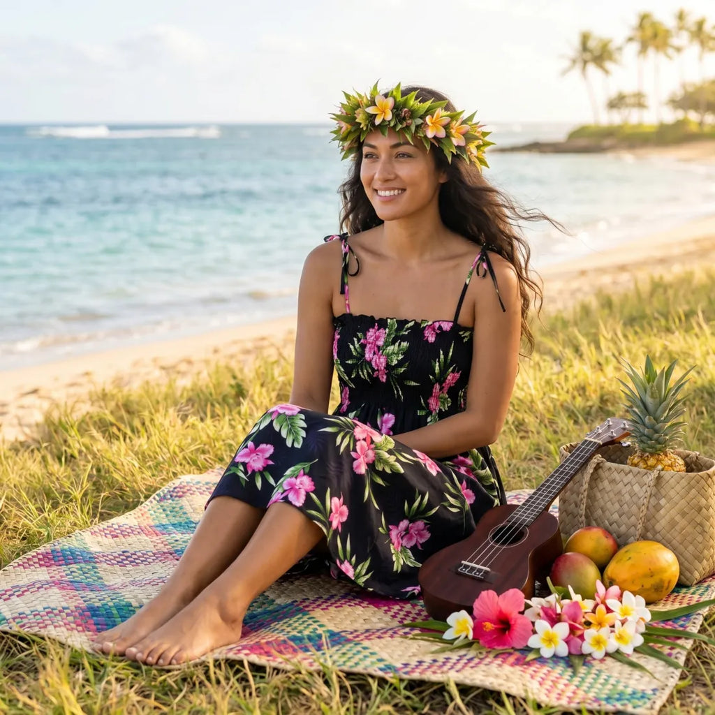 dresses in hawaii Midnight Black Moonkiss Hawaiian Dress for All Occasions Color:CARMINE Zapaka Women Blue Short This fun available-6x