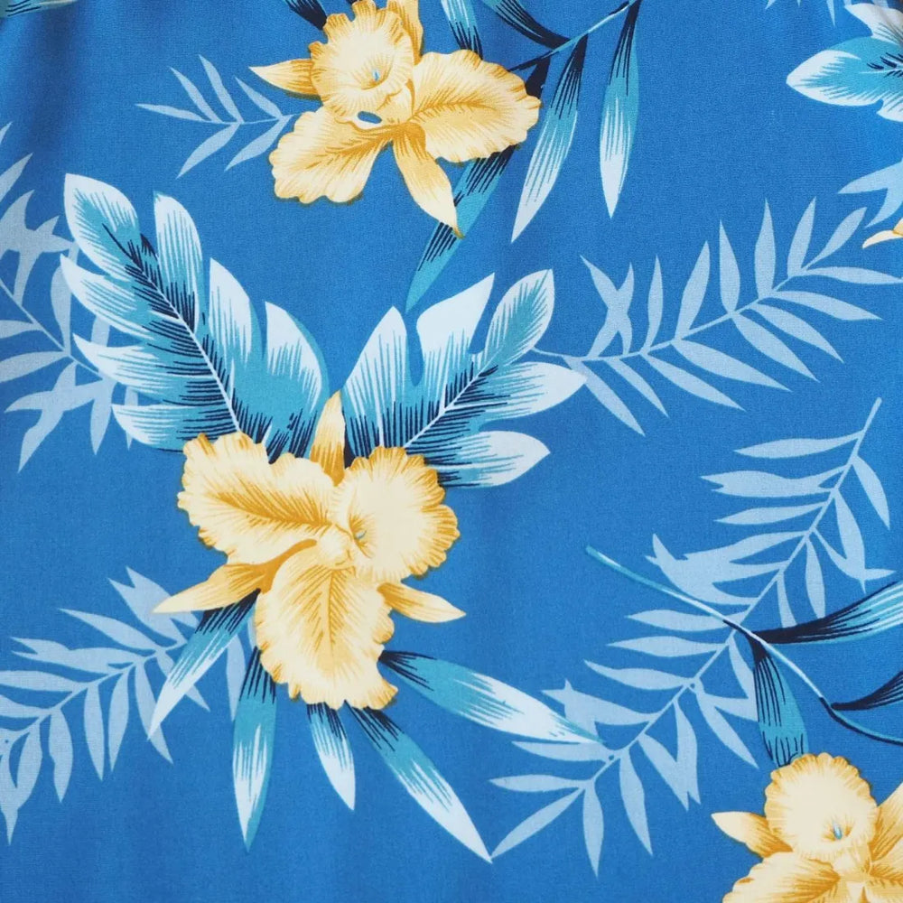 Midnight Blue Hawaiian Girl Rayon Dress - Made in Hawaii