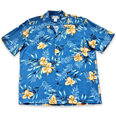 Midnight Blue Hawaiian Rayon Shirt - Made In Hawaii