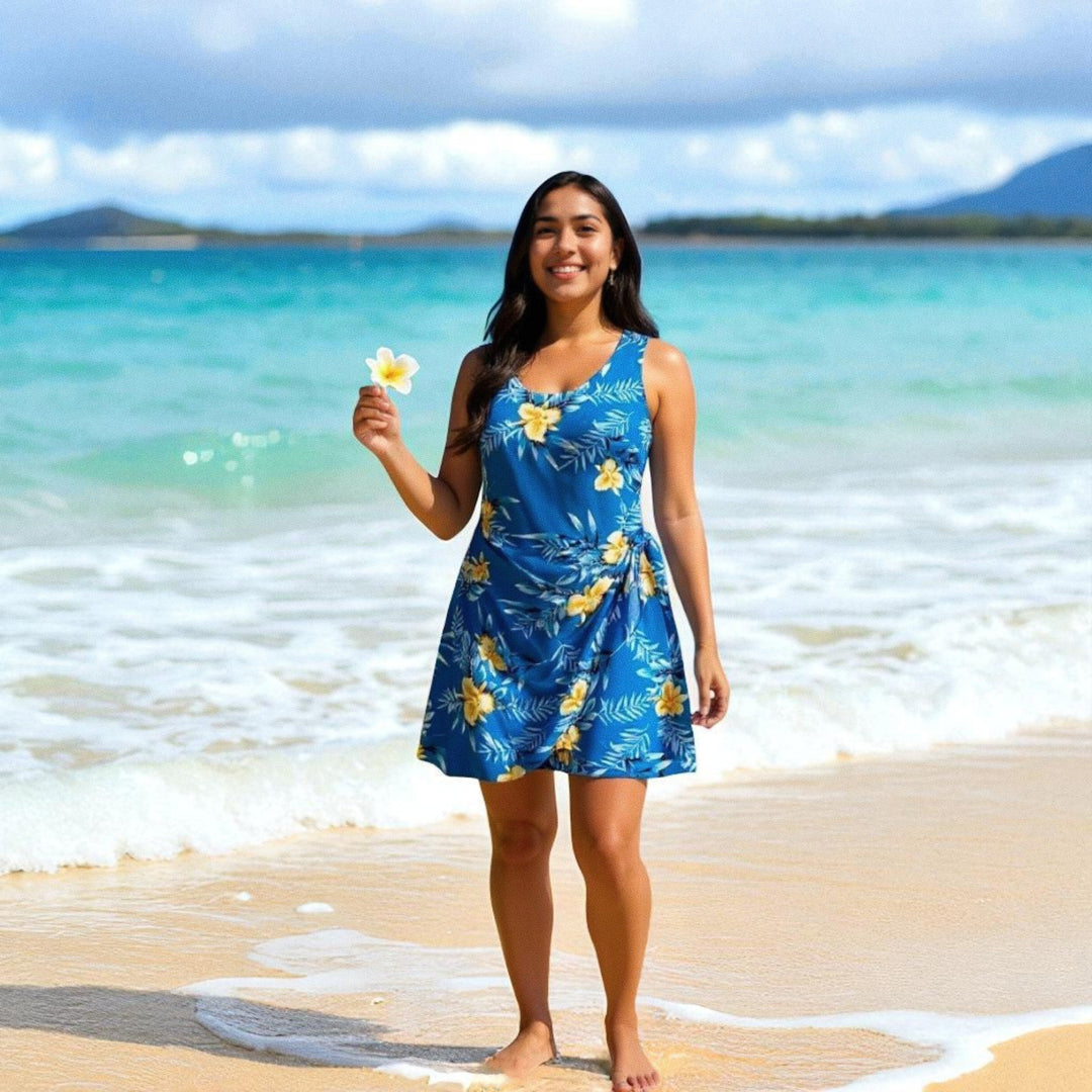 Midnight Blue Honi Hawaiian Dress Made in Hawaii
