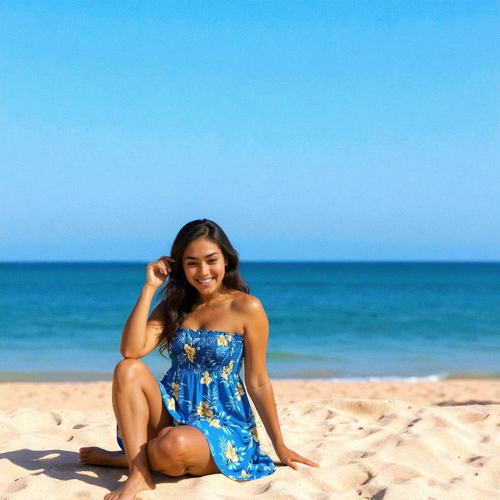 Midnight Blue Moonkiss Hawaiian Dress Made in Hawaii