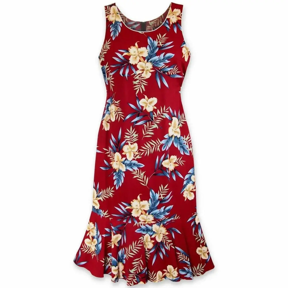 Midnight Maroon Hana Aloha Hawaiian Dress Made in Hawaii