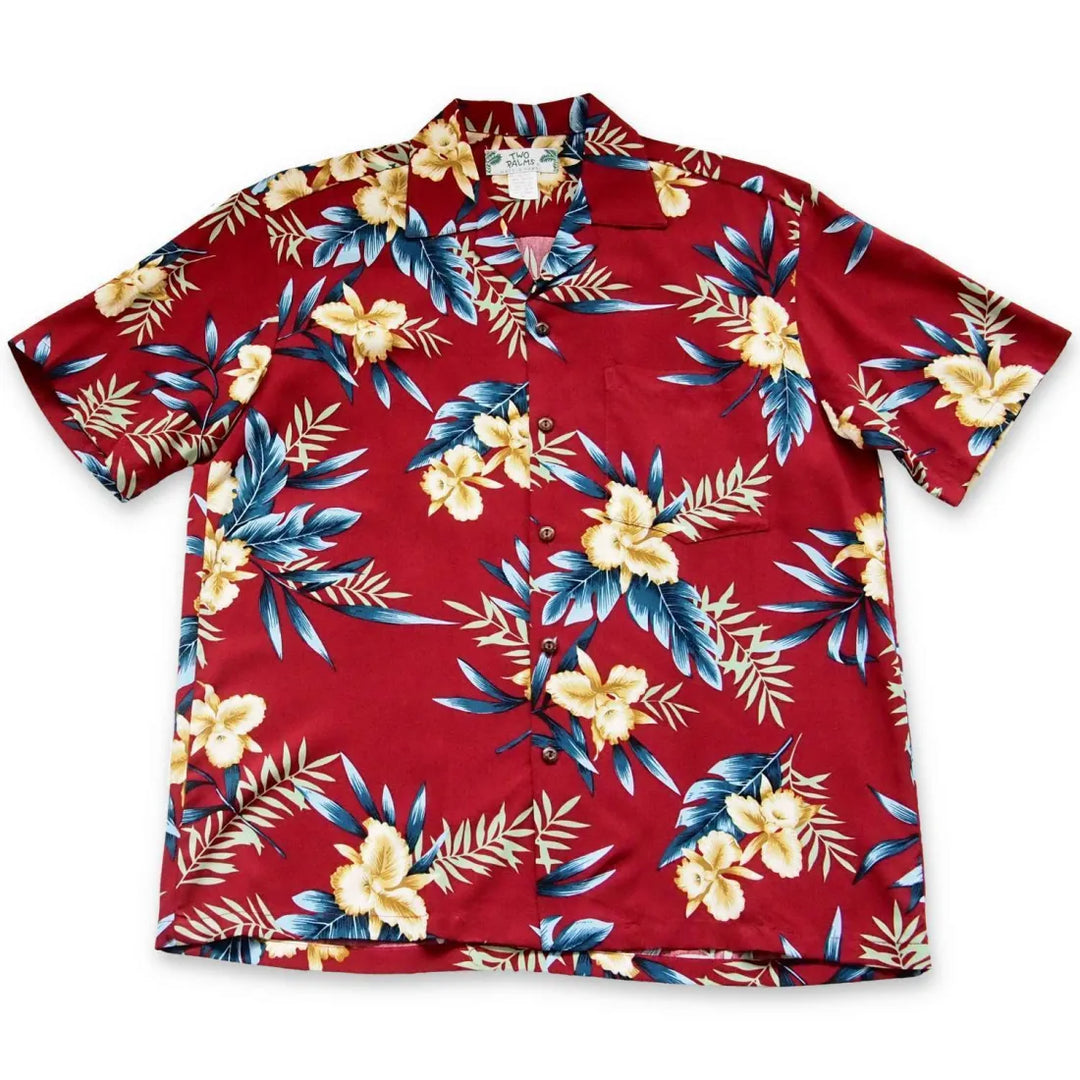 Midnight Maroon Hawaiian Rayon Shirt - Made in Hawaii