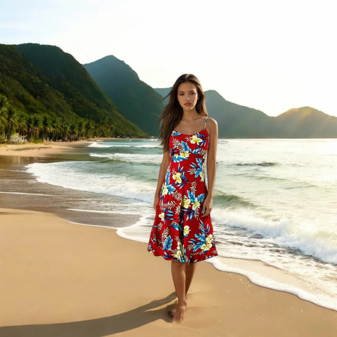 Midnight Maroon Kamalii Hawaiian Dress - Made in Hawaii