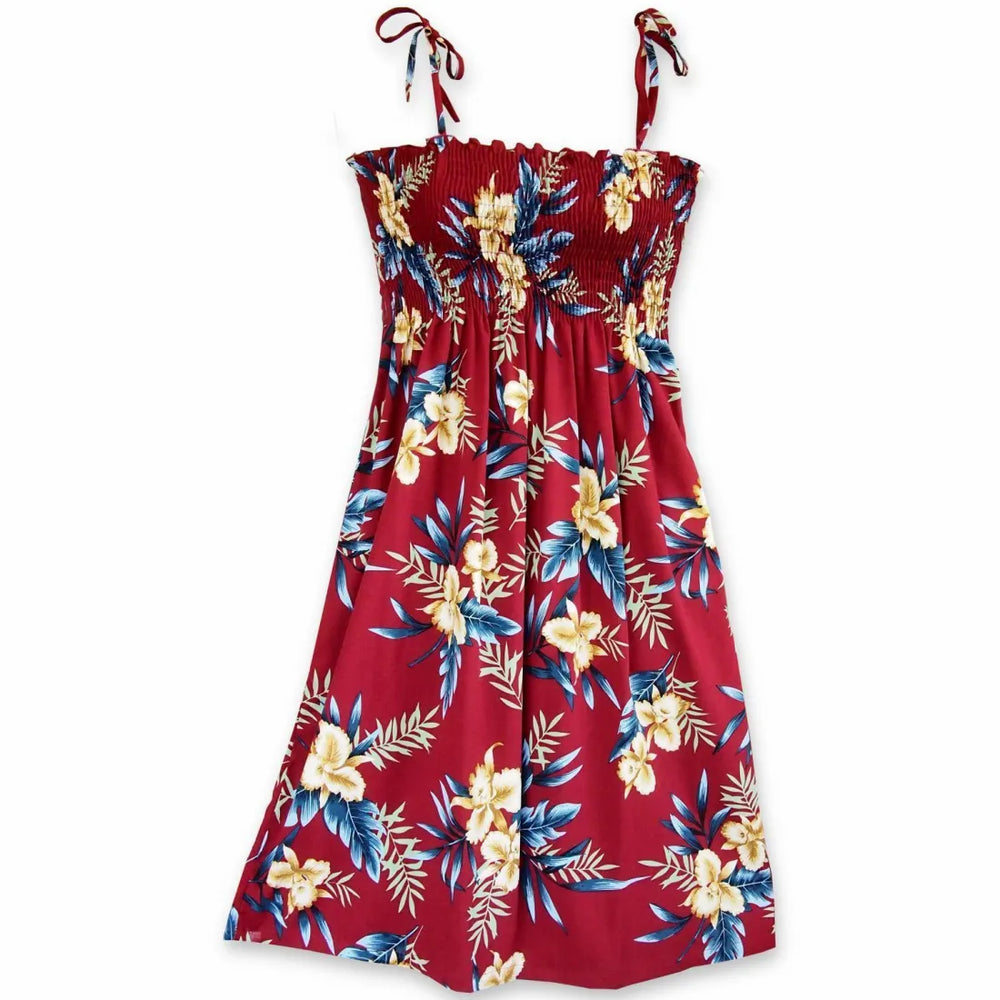 Midnight Maroon Moonkiss Hawaiian Dress - Made in Hawaii