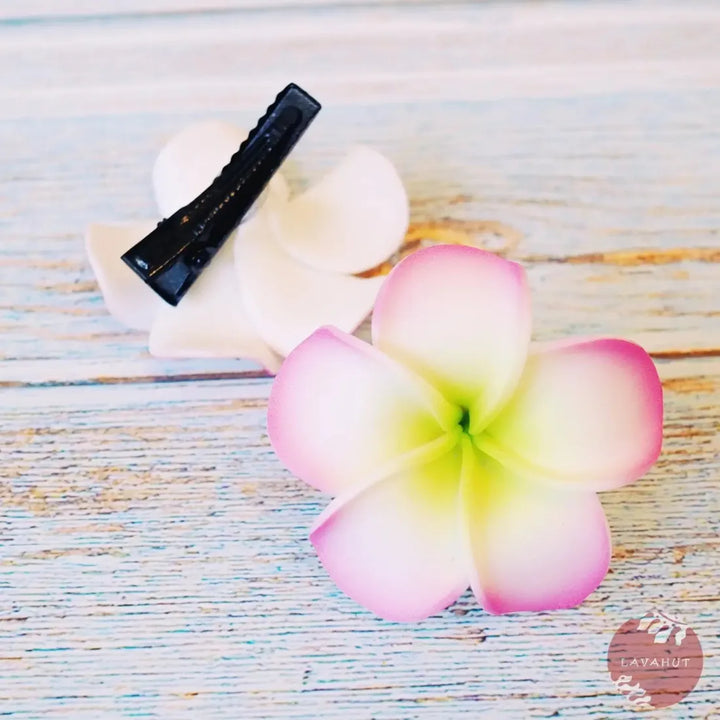 Mini Blush Pink Lucky Plumeria Flower Hair Clip - Made in Hawaii