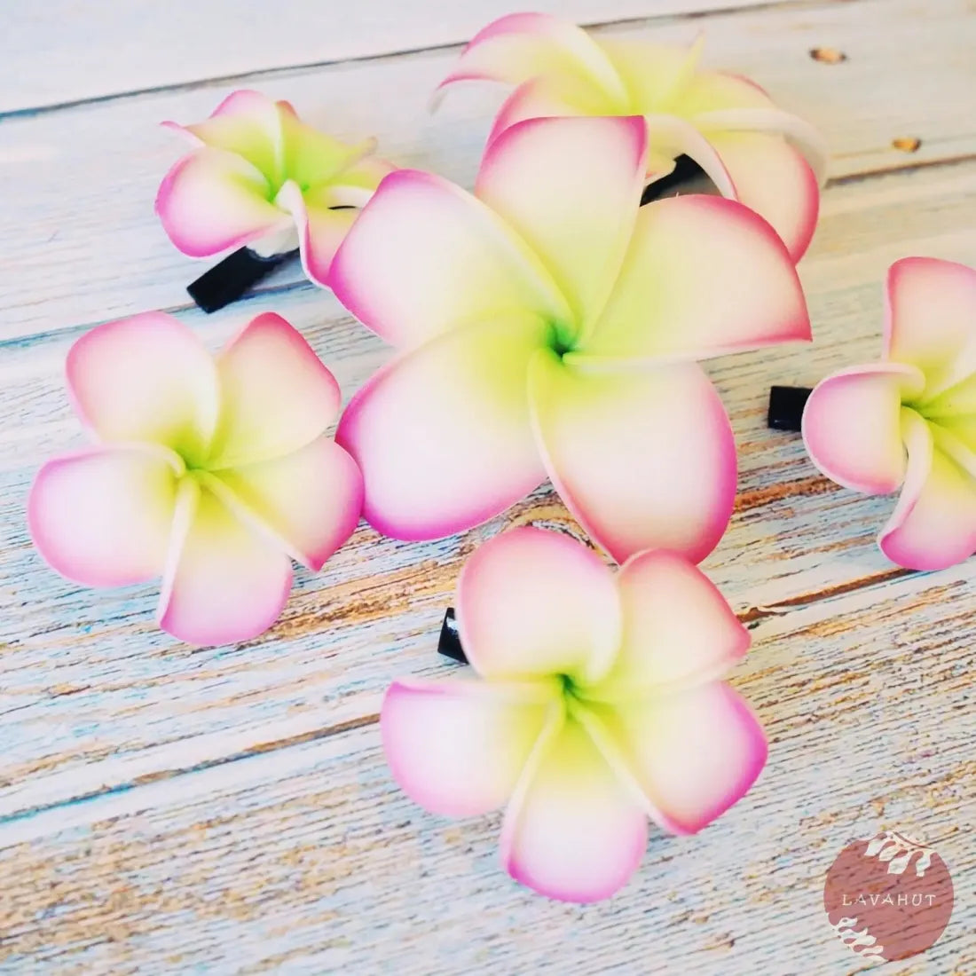 Mini Blush Pink Lucky Plumeria Flower Hair Clip - Made In Hawaii