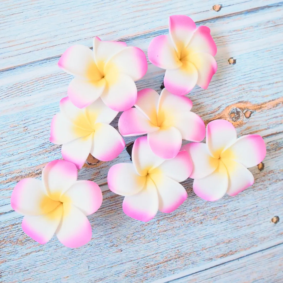 Mini Hot Pink Lucky Plumeria Flower Hair Clip - Made in Hawaii