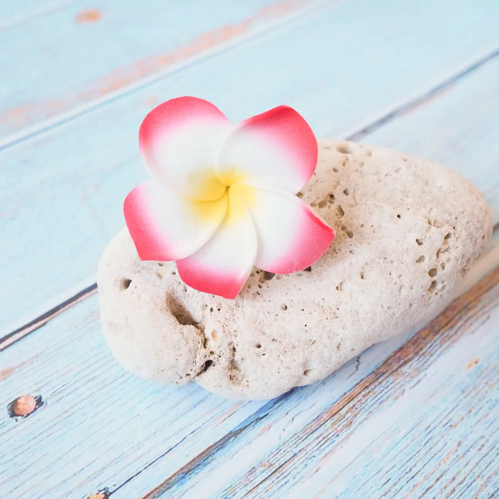 Mini Red Lucky Plumeria Flower Hair Clip - Made in Hawaii