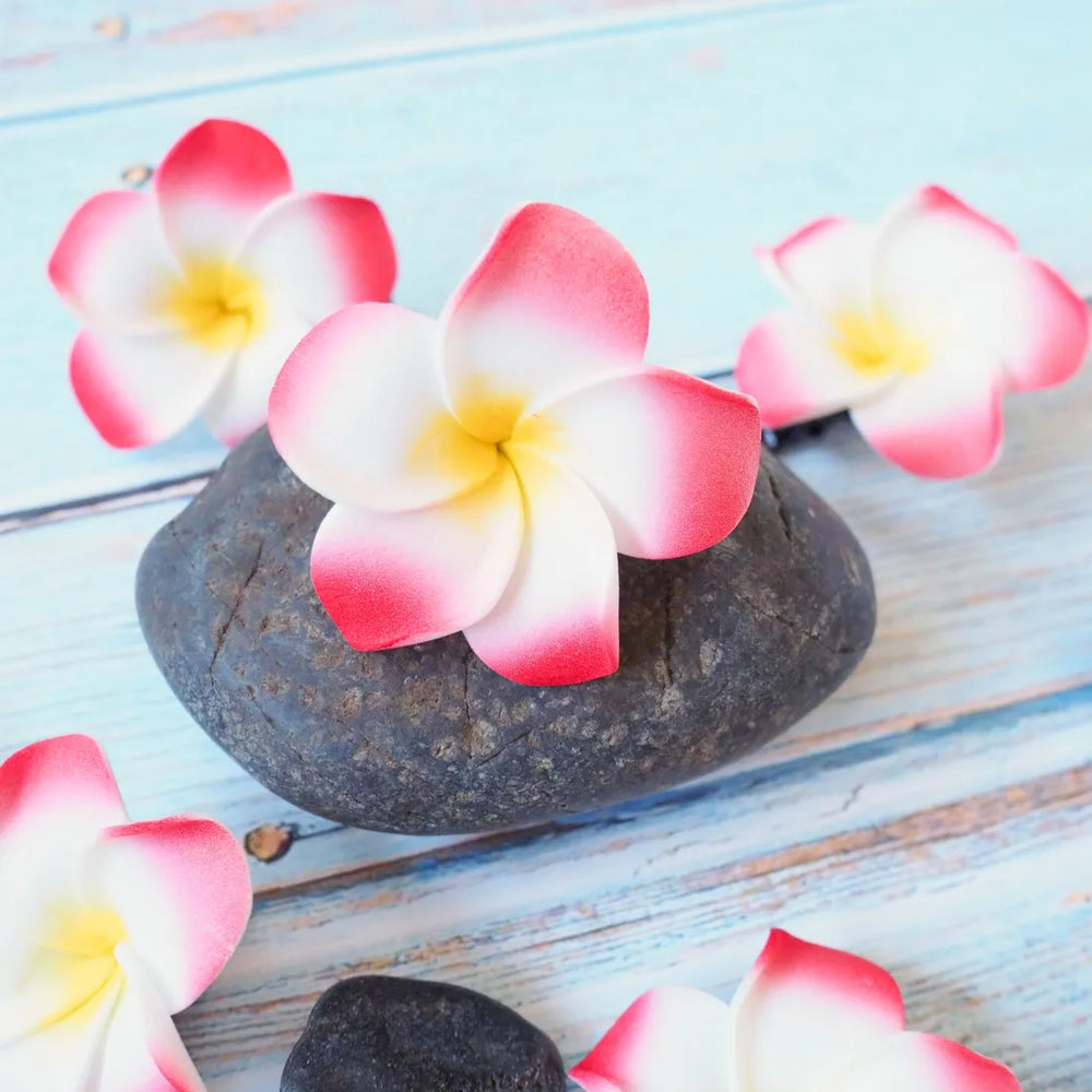 Mini Red Lucky Plumeria Flower Hair Clip - Made in Hawaii