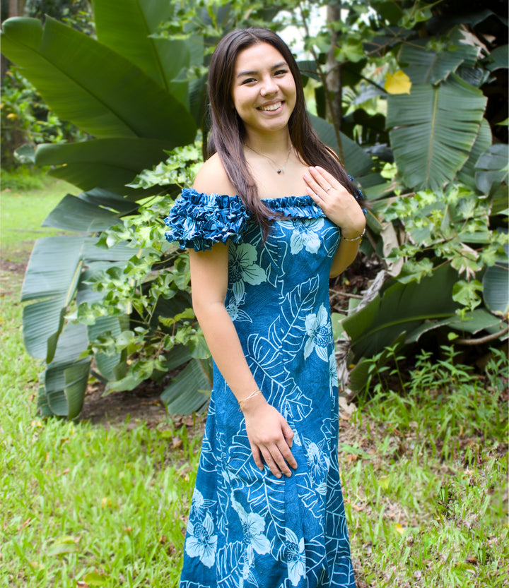 Ka'anapali Aqua Leilani Hawaiian Muumuu Dress