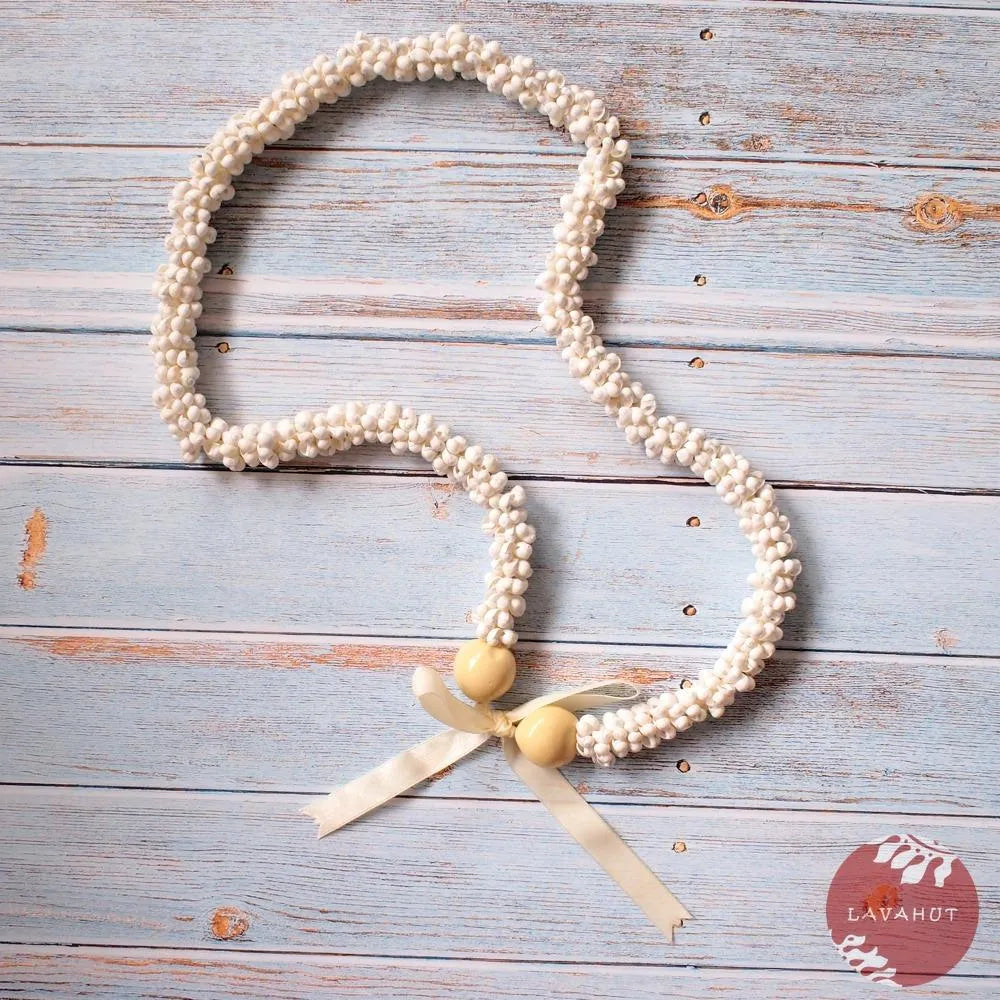 Mongo White Hawaiian Seashell Lei - Made in Hawaii