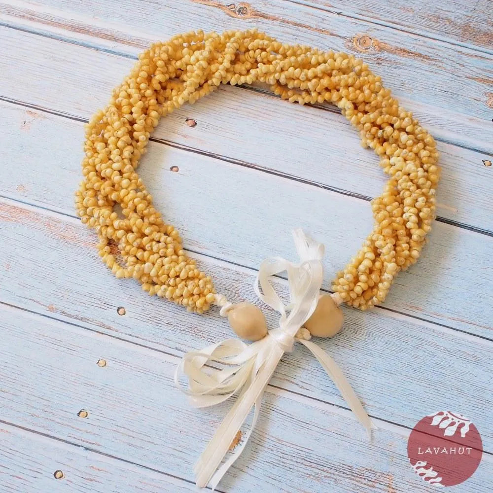 Mongo Yellow Hawaiian Seashell Lei - Made in Hawaii