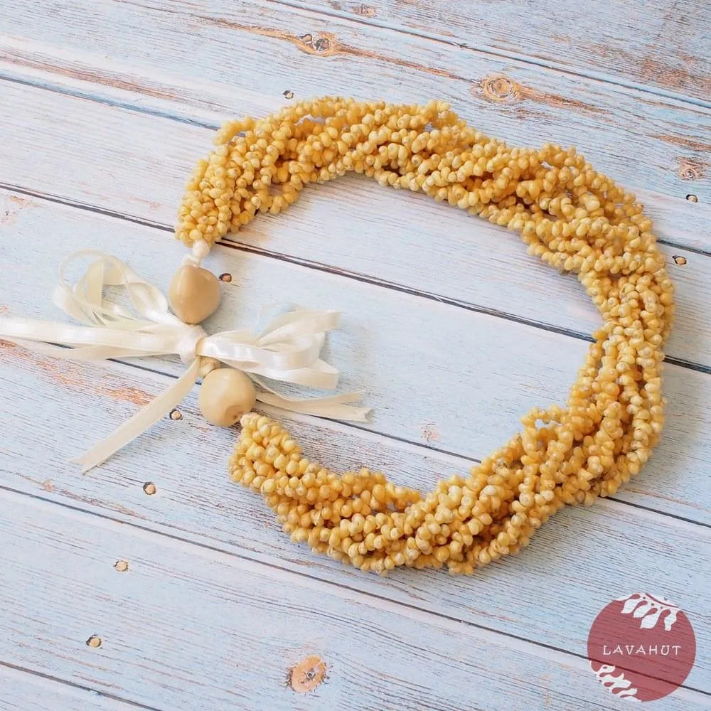 Mongo Yellow Hawaiian Seashell Lei - Made in Hawaii