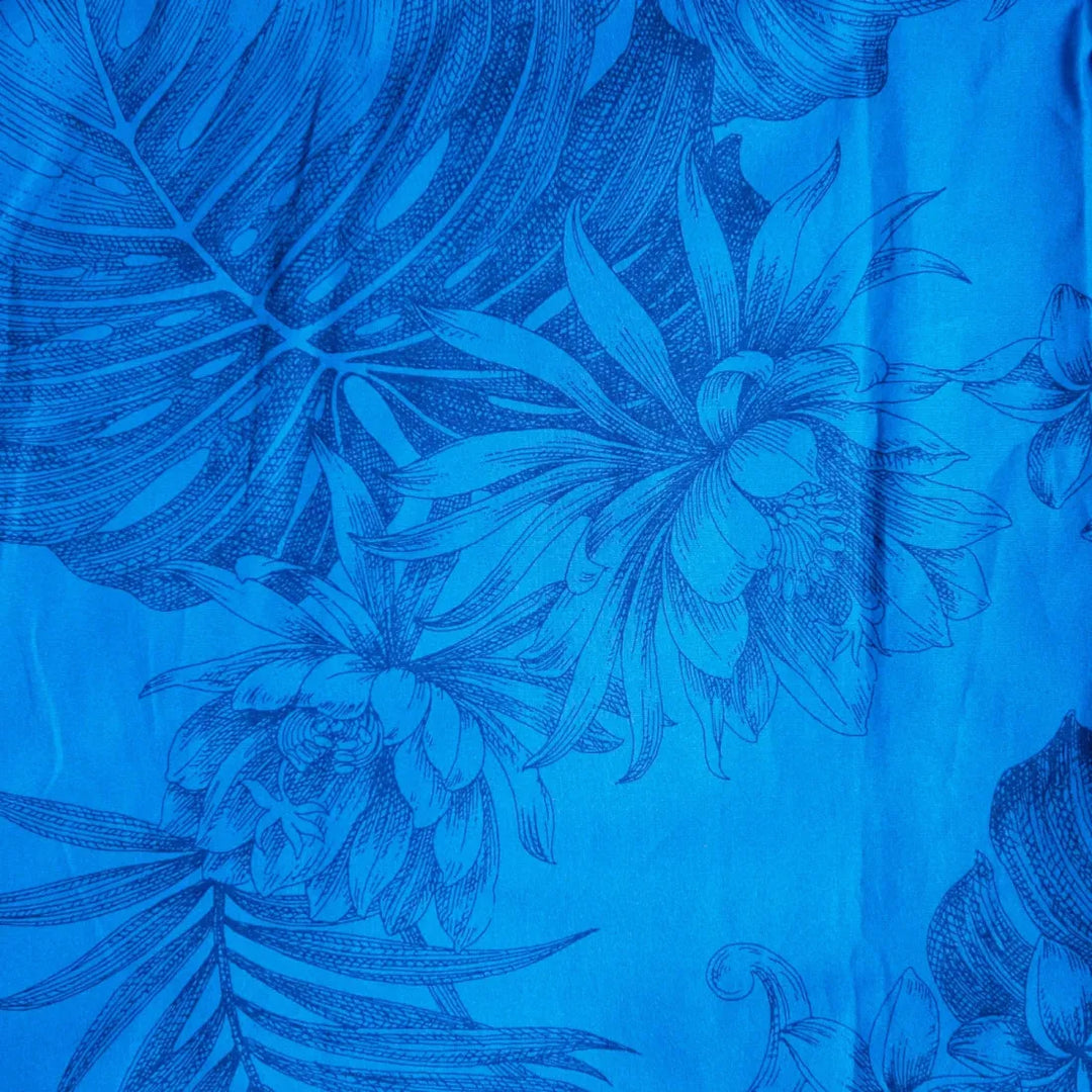 Monstera Cereus Blue Hawaiian Cotton Shirt - Made in Hawaii