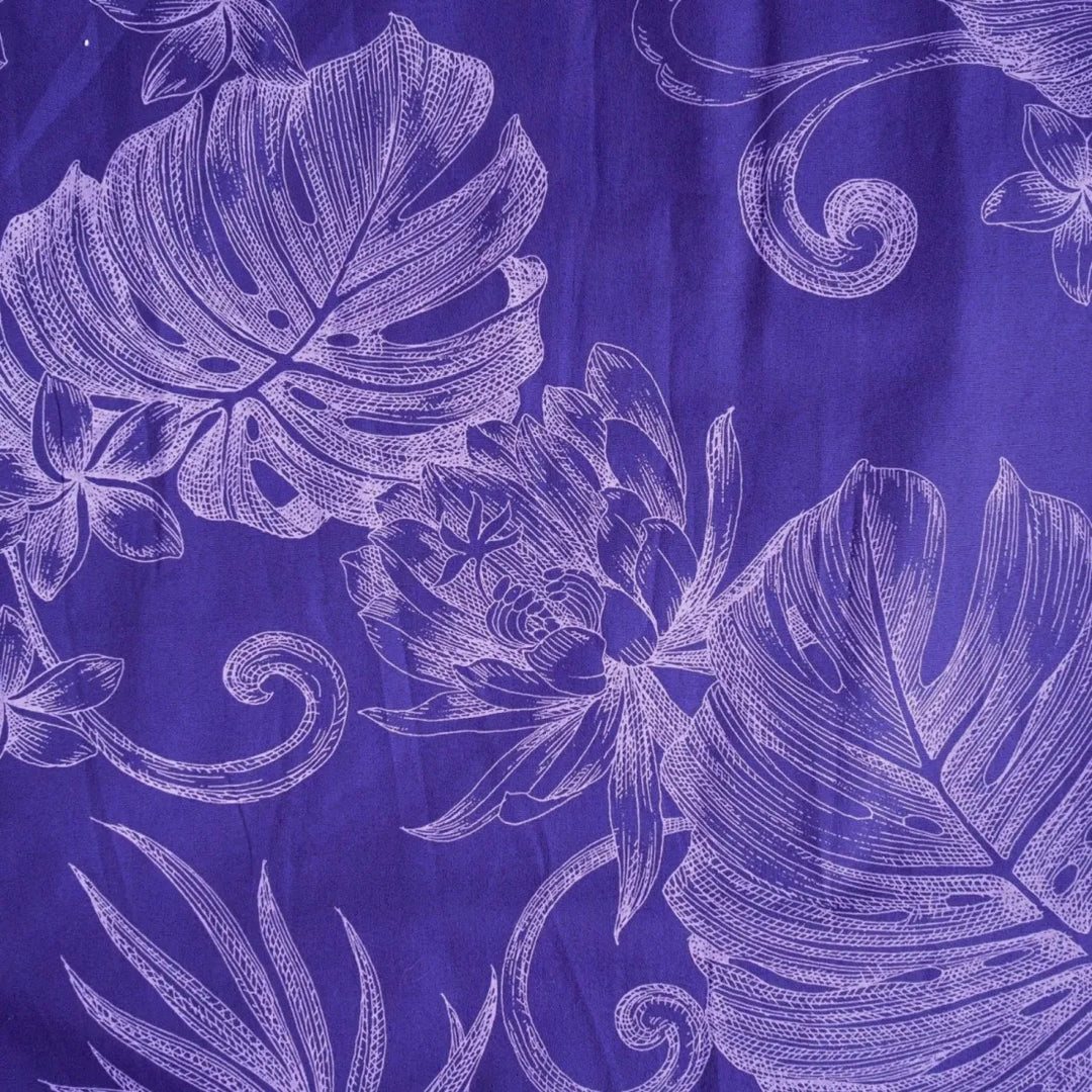 Monstera Cereus Purple Hawaiian Cotton Shirt - Made in Hawaii