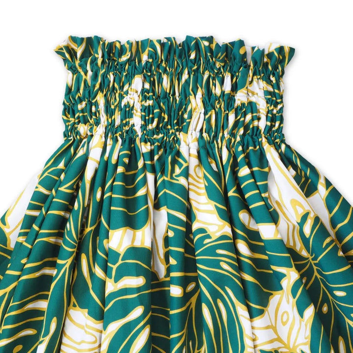 Monstera Dream Green Single Pa’u Hawaiian Hula Skirt - Made in Hawaii