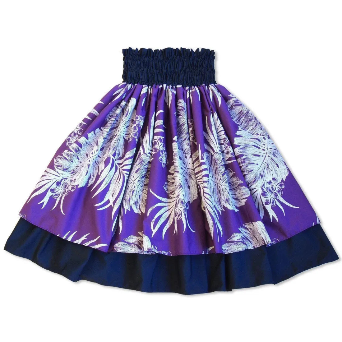 Monstera Purple Double Pa’u Hawaiian Hula Skirt - Made In Hawaii