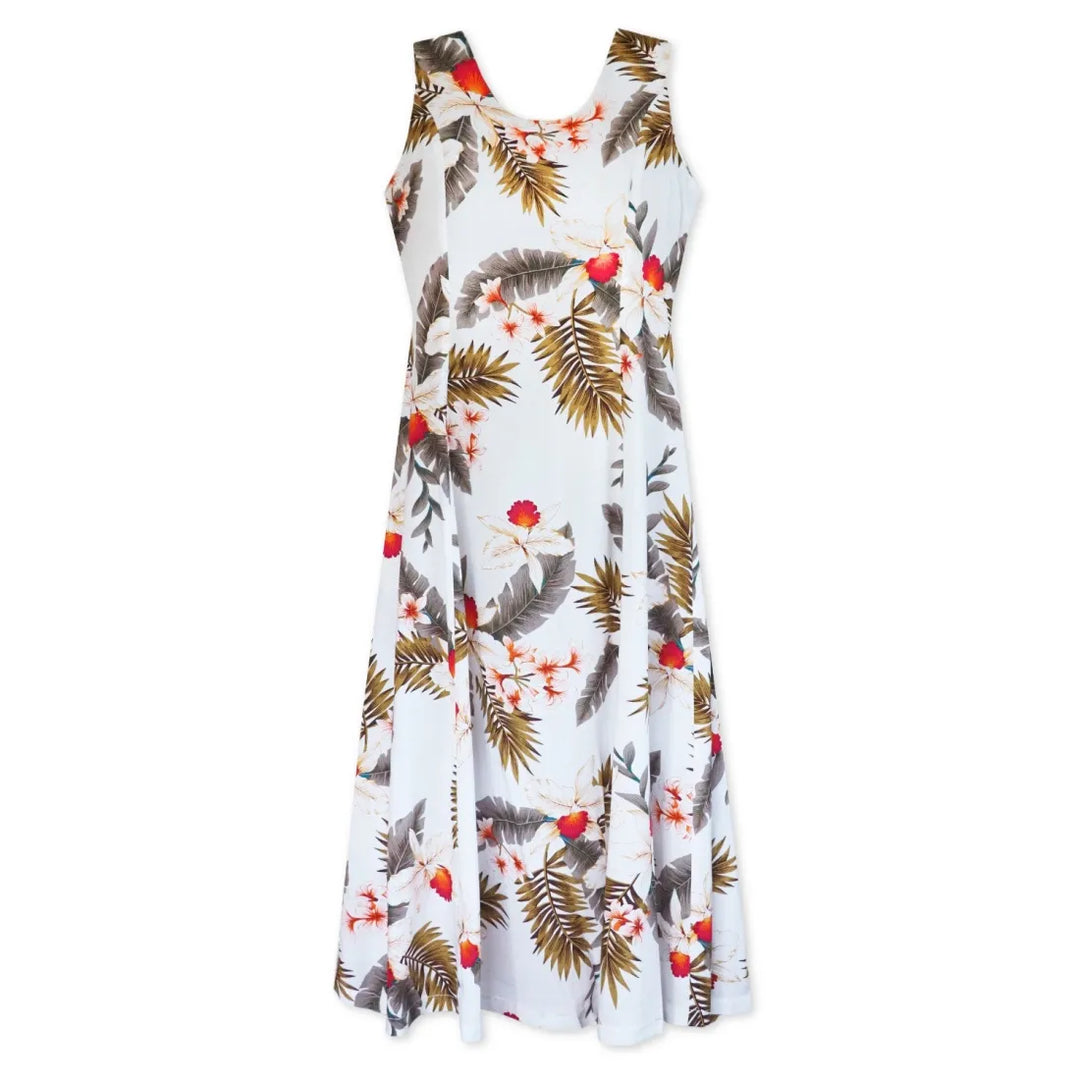 Moon White Darling Hawaiian Midi Dress - Made in Hawaii