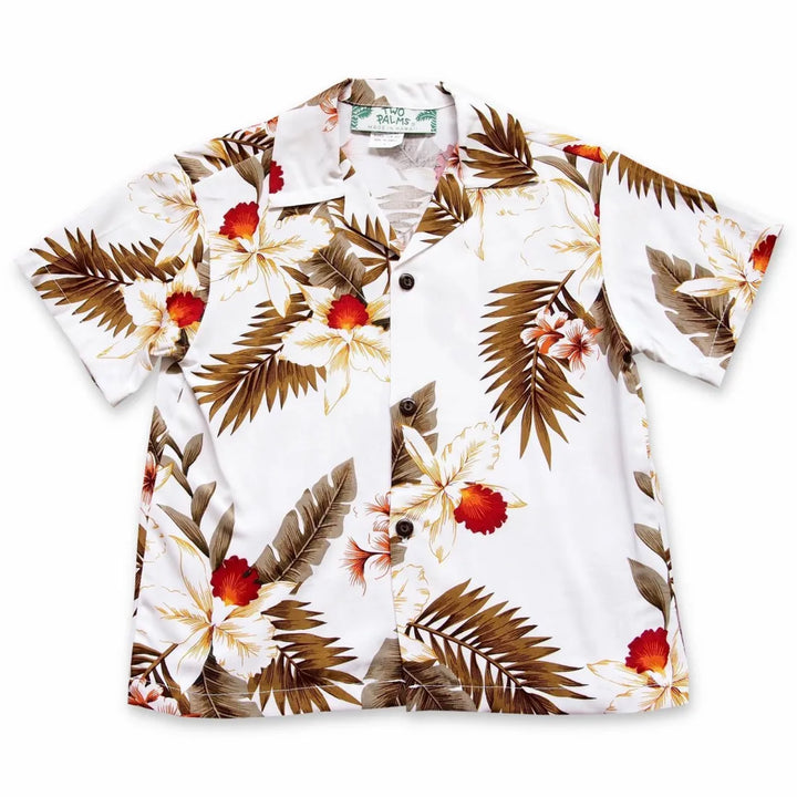 Moon White Hawaiian Boy Shirt - Made in Hawaii