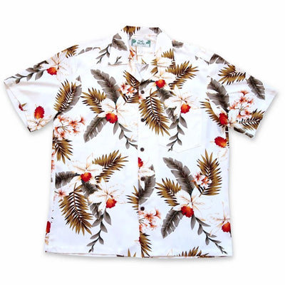 Moon White Hawaiian Rayon Shirt - Made In Hawaii