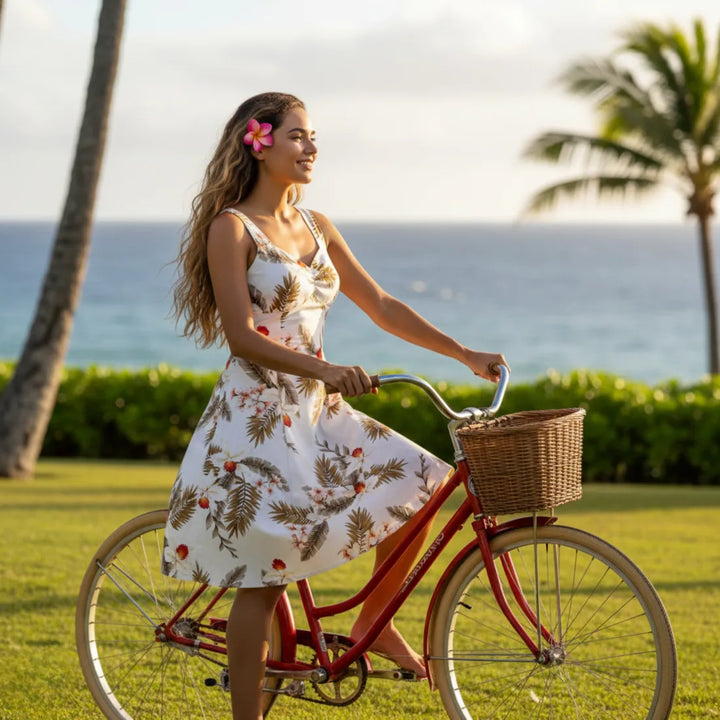 Moon White Molokini Hawaiian Dress - Made in Hawaii