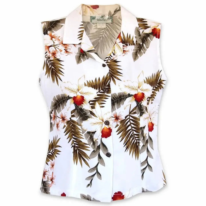 Moon White Women’s Hawaiian Sleeveless Top - Made in Hawaii