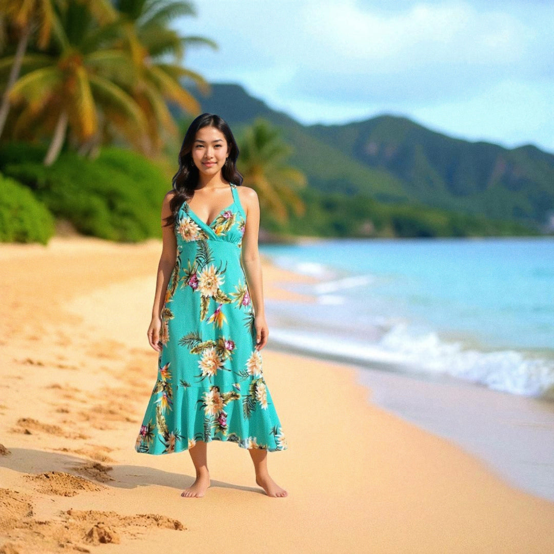 Mountain Green Akua Hawaiian Dress - Made in Hawaii