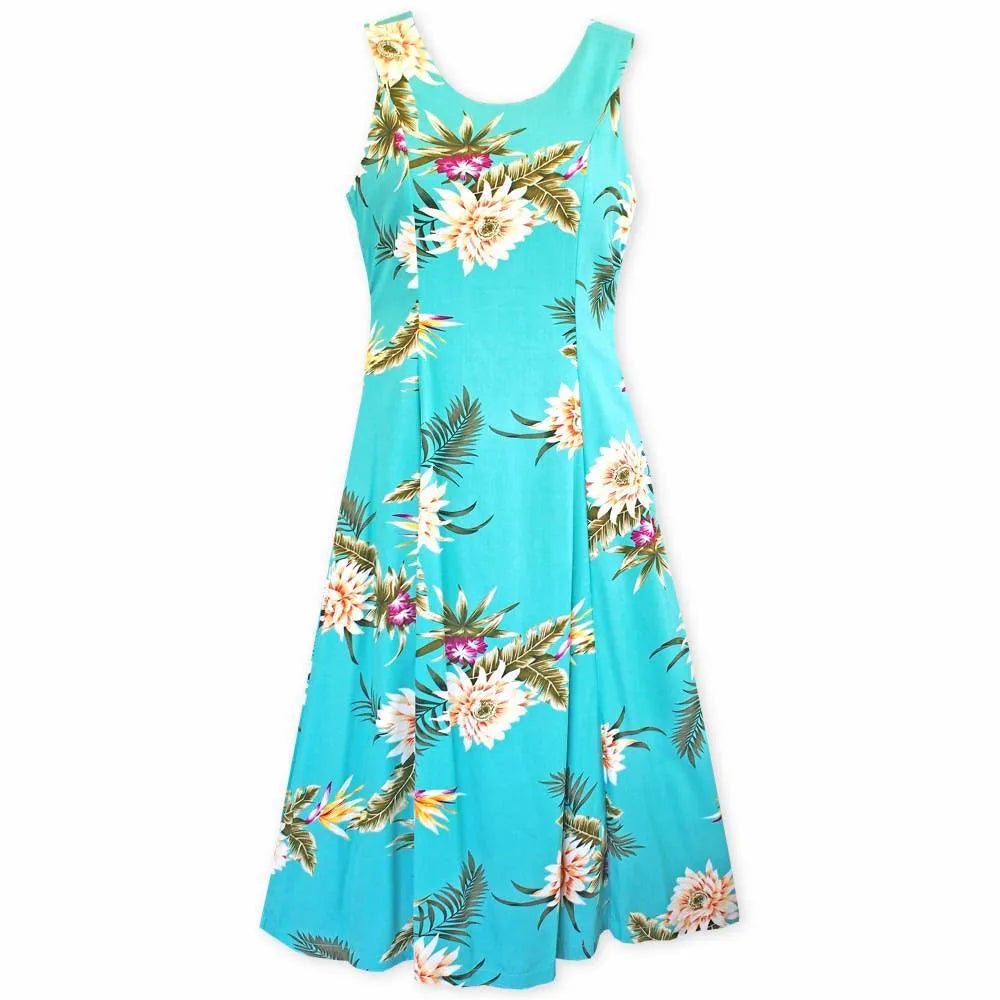 Mountain Green Darling Midi Hawaiian Dress - Made in Hawaii