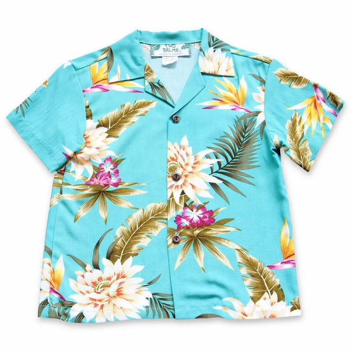 Mountain Green Hawaiian Boy Shirt - Made in Hawaii