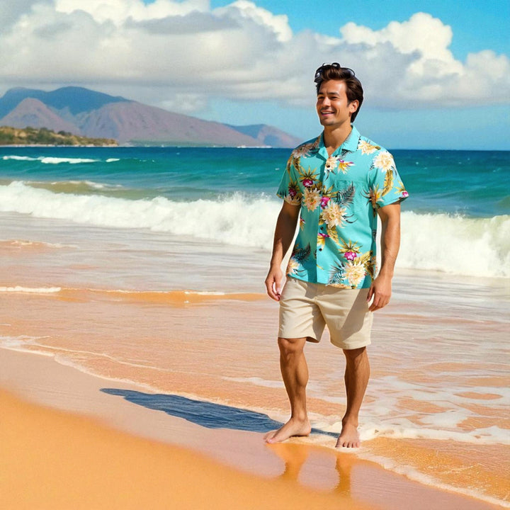 Mountain Green Hawaiian Rayon Shirt Made in Hawaii