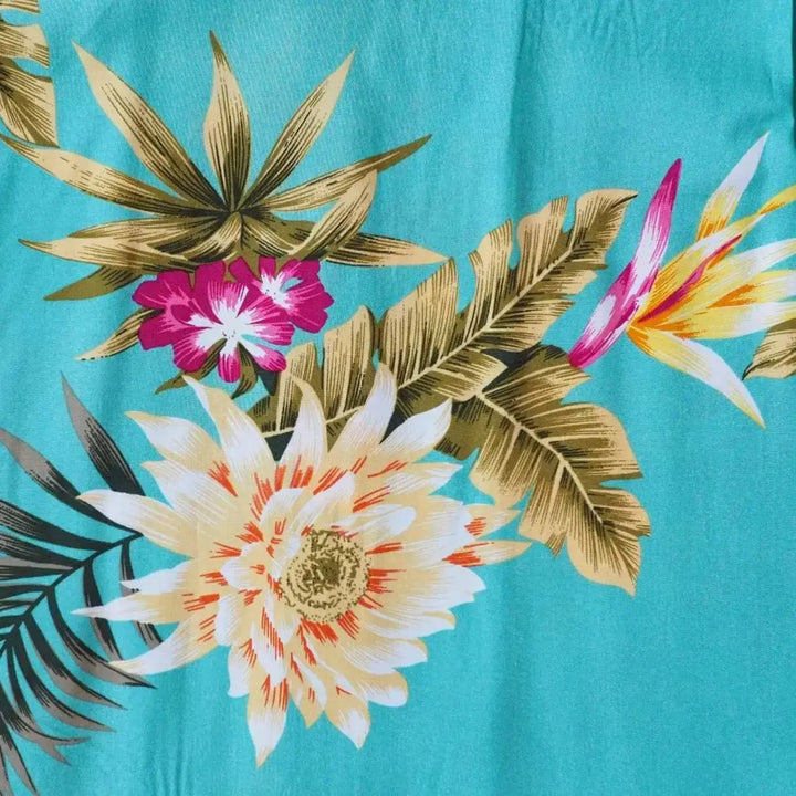 Mountain Green Hawaiian Rayon Shirt Made in Hawaii