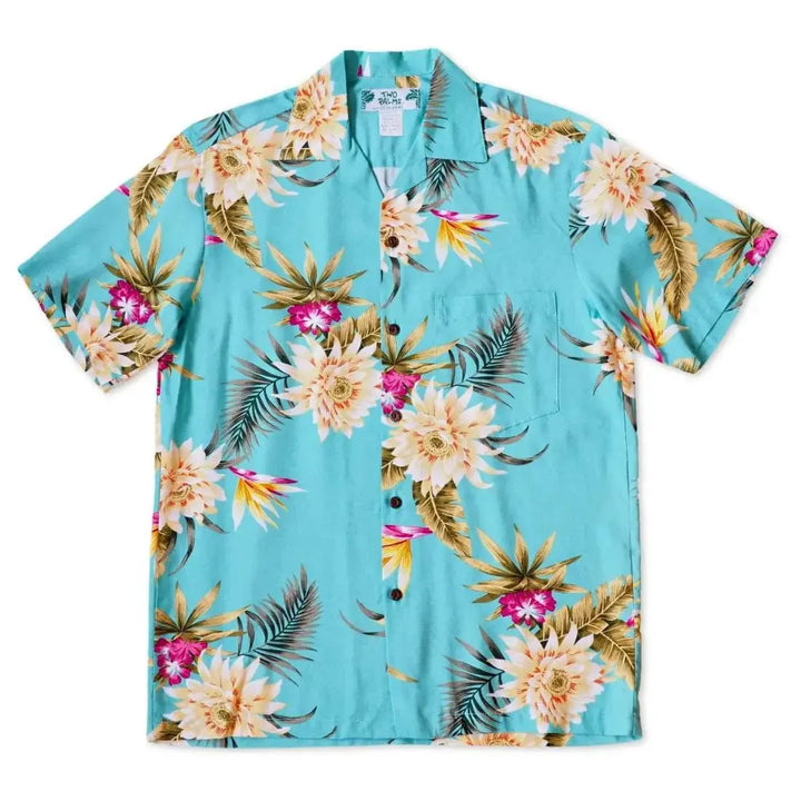 Mountain Green Hawaiian Rayon Shirt Made in Hawaii