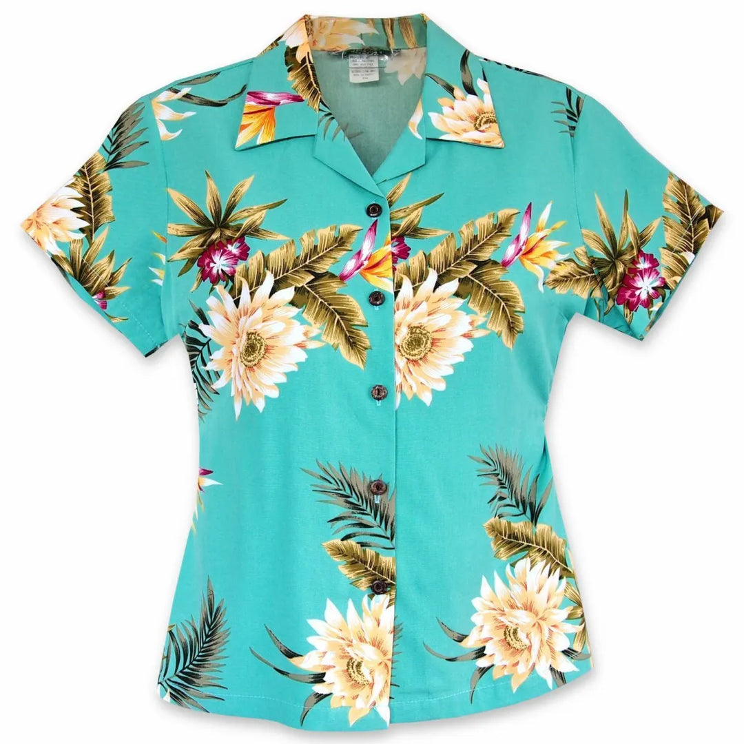 Mountain Green Lady’s Hawaiian Rayon Blouse - Made in Hawaii