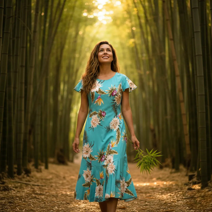 Mountain Green Malia Hawaiian Dress - Made in Hawaii