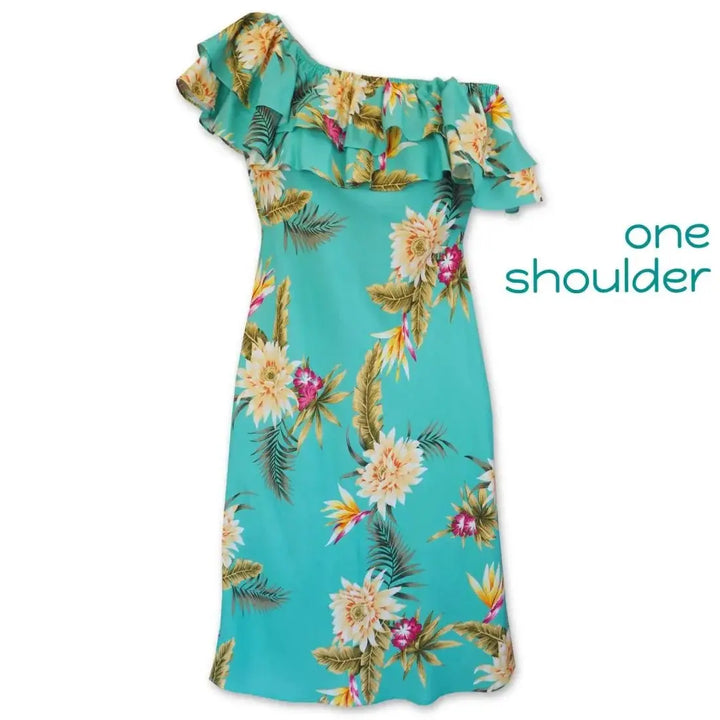 Mountain Green Rainbow Hawaiian Dress Made in Hawaii