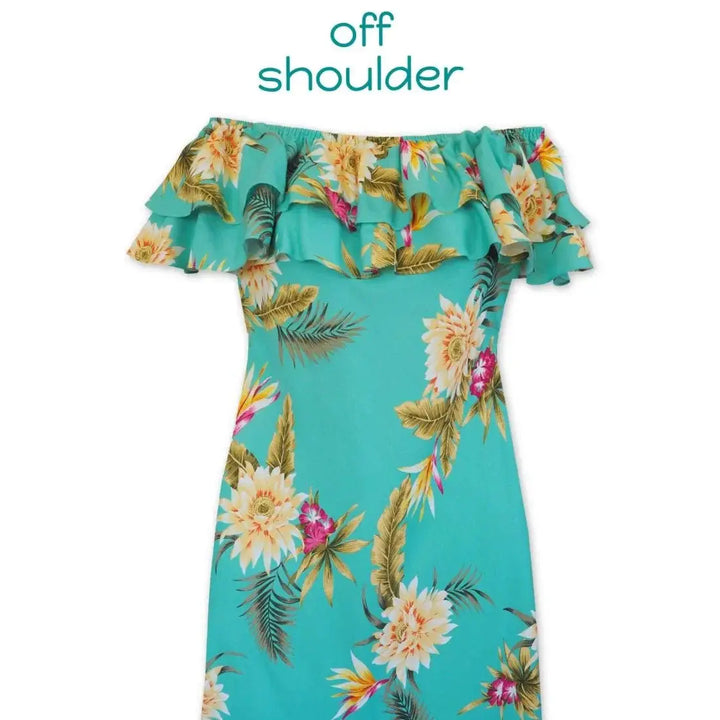 Mountain Green Rainbow Hawaiian Dress Made in Hawaii