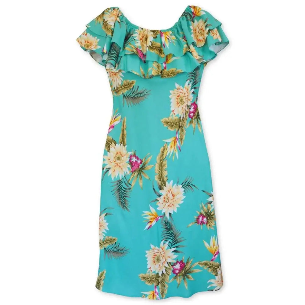 Mountain Green Rainbow Hawaiian Dress - Made in Hawaii