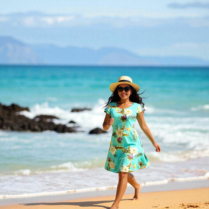 Mountain Green Xoxo Hawaiian Dress Made in Hawaii