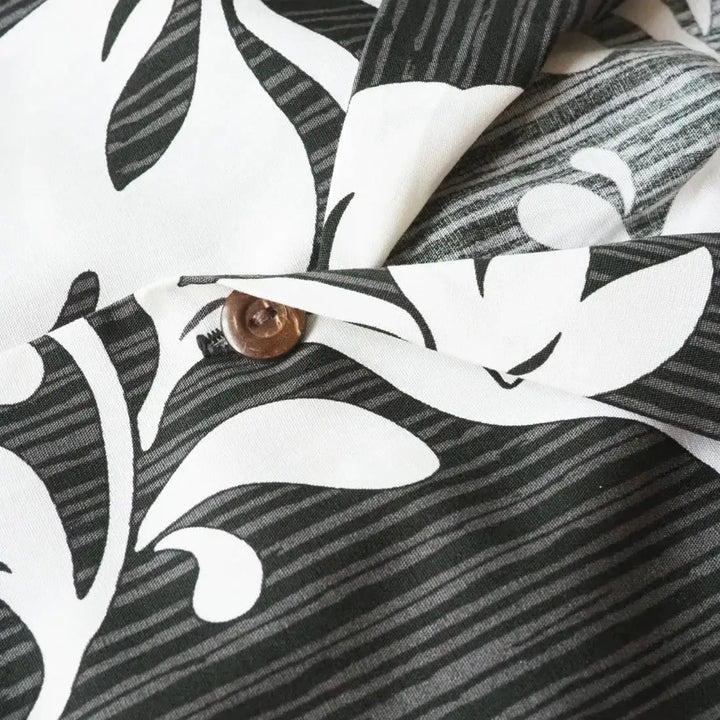 Nanakuli Black Hawaiian Cotton Shirt Made in Hawaii