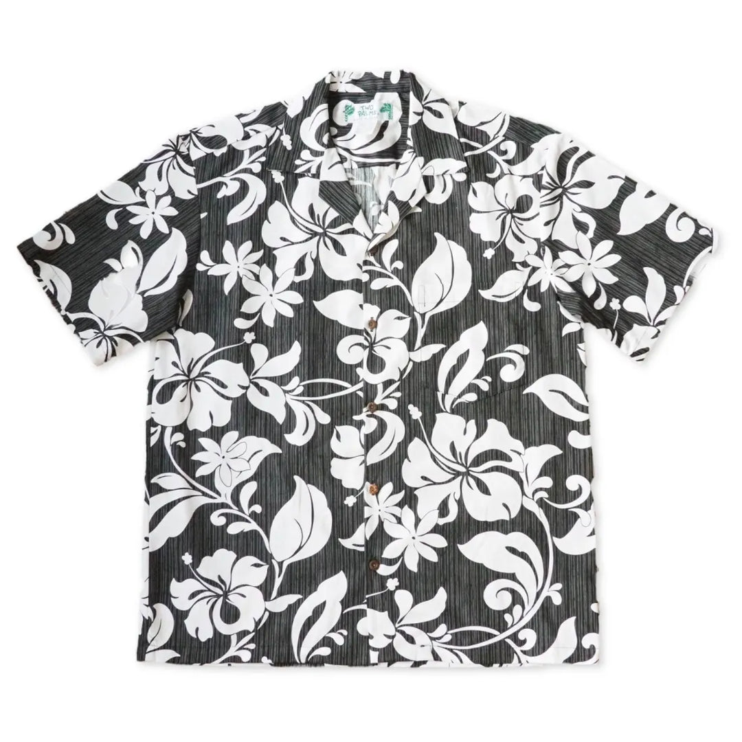 Nanakuli Black Hawaiian Cotton Shirt - Made in Hawaii