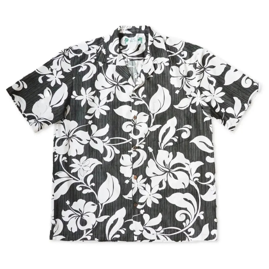 Nanakuli Black Hawaiian Cotton Shirt Made in Hawaii