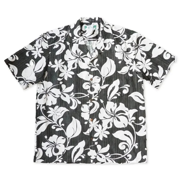 Nanakuli Black Hawaiian Cotton Shirt Made in Hawaii