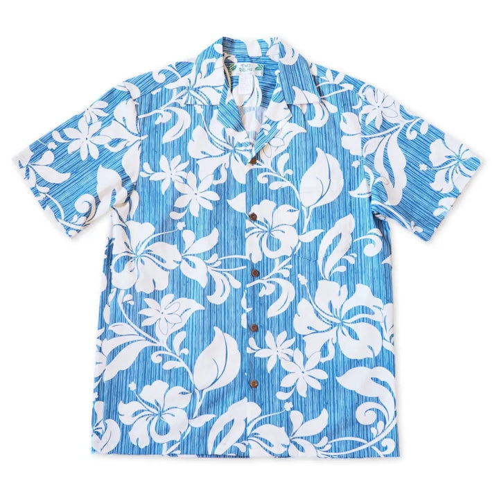 Nanakuli Blue Hawaiian Cotton Shirt - Made in Hawaii