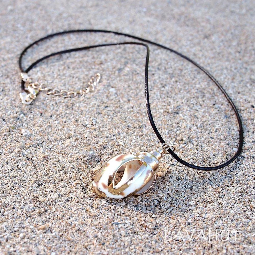 Nautical Spotted Seashell Hawaiian Pendant Necklace – Authentic Hawaiian Necklaces by Lavahut