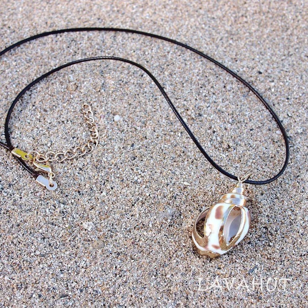 Nautical Spotted Seashell Hawaiian Pendant Necklace – Authentic Hawaiian Necklaces by Lavahut