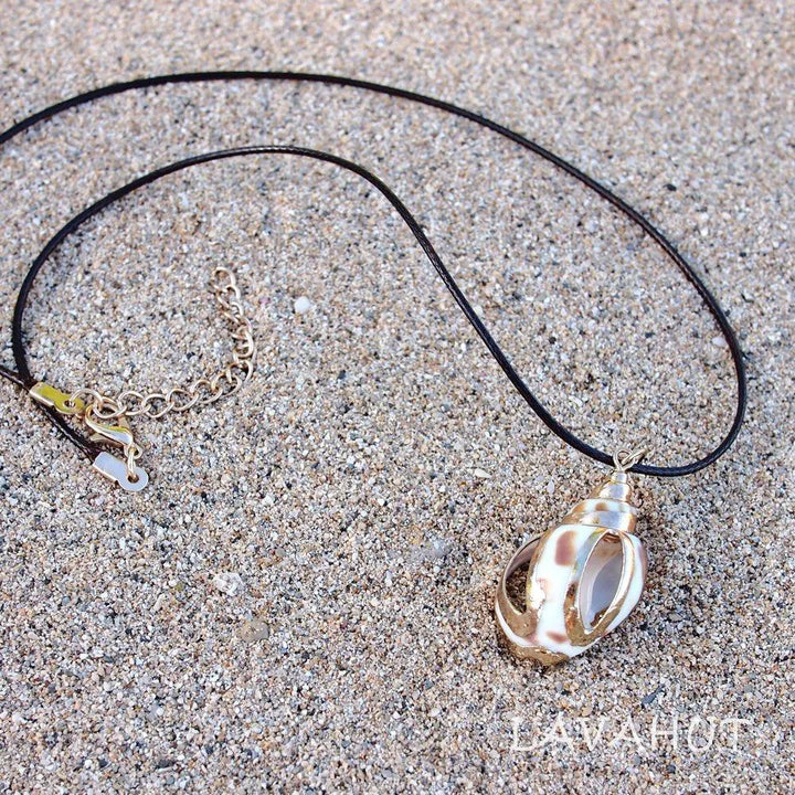 Nautical Spotted Seashell Hawaiian Pendant Necklace - Made in Hawaii